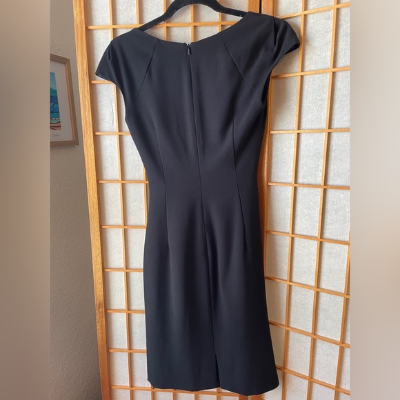 L.K.Bennett Black Davina Cap Sleeve Sheath Dress Size 2 - Picture 4 of 16